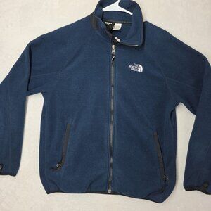 The North Face Mens PolarTec Navy Blue Fleece Jacket Sz S Full Zip With Pockets